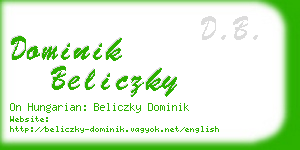 dominik beliczky business card